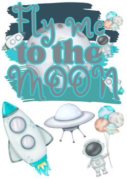 Bügelbild Fly me to the Moon